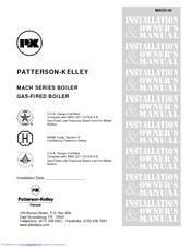Patterson-Kelley MACH-05 Installation Manual