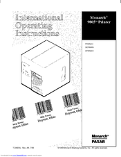 Paxar Monarch 9805 Operating Instructions Manual