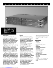 Peavey MediaMatrix CAB 8i Specifications