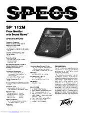 Peavey SP 112M Specification Sheet