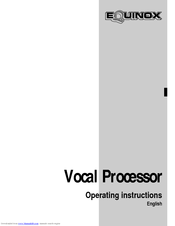 GEM Equinox Vocal Processor Operating Instructions Manual
