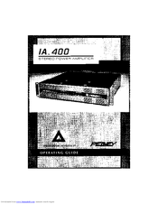 Peavey IA 400 Operating Manual