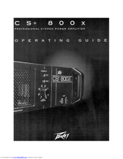 Peavey CS 800X Operating Manual
