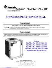Pentair MiniMax Plus HP 800 Owner's Operation Manual