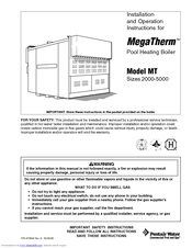 Pentair MegaTherm MT 2000 Installation And Operation Instructions Manual