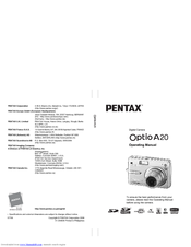 Pentax 19165 - Optio A20 - Digital Camera Operating Manual