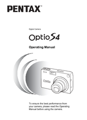 Pentax 18283 - Optio S4 Digital Camera Operating Manual