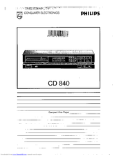 Philips CD 840 User Manual