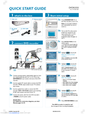 Philips DVDR3355/02B Quick Start Manual