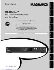 Magnavox MDR515H/F7 Owner's Manual
