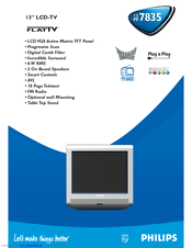 Philips FlatTV 13PF7835/58 Specification Sheet