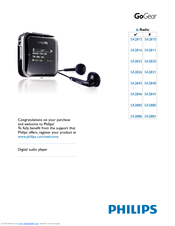 Philips GoGear SA2810 User Manual