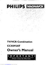 Philips/Magnavox CCX092AT98 Owner's Manual