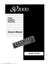 Philips SV2000 SVA106 Owner's Manual