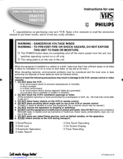Philips VR 655 Instructions For Use Manual