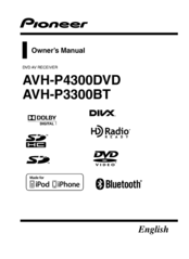 Pioneer AVH P4300DVD Owner's Manual