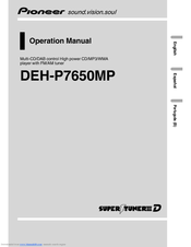 Pioneer DEH-P5650MP Operation Manual