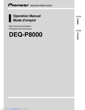 Pioneer DEQ-P800 - Equalizer / Crossover Operation Manual