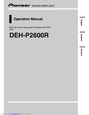 Pioneer DEH-P2600R Operation Manual