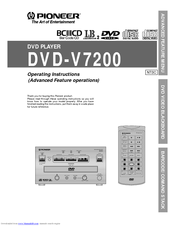Pioneer DVD-V7200 Operating Instructions Manual