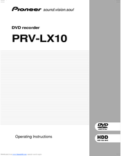 Pioneer PRV-LX10 Operating Instructions Manual