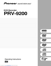 Pioneer PRV-9200 Operating Instructions Manual