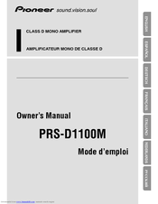 Pioneer Premier PRS-D1100M Owner's Manual