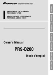 Pioneer PRS-D200 Owner's Manual