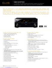Pioneer VSX23TXH - Elite 7.1 Channel Audio/Video Receiver Specifications