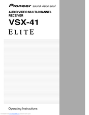 Pioneer Elite VSX-41 Operating Instructions Manual