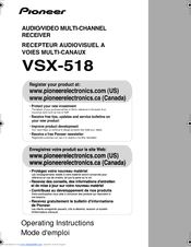 Pioneer VSX-518 Operating Instructions Manual