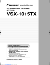 Pioneer VSX-1015TX Operating Instructions Manual