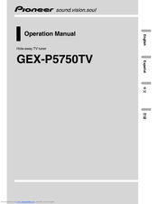 Pioneer GEX-P5750TV Operation Manual