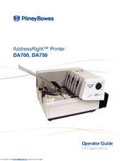 Pitney Bowes ADDRESSRIGHT DA750 Operator's Manual