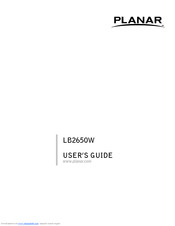 Planar LB2650W User Manual