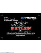 Polaris 2007 Outlaw 525 Owner's Manual