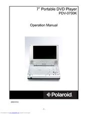 Polaroid PDV-0700K Operation Manual