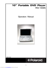 Polaroid PDV-1008N Operation Manual