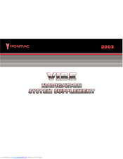 Pontiac 2009 Vibe Navigation Manual