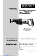 Porter-Cable 741 Instruction Manual