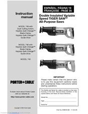 Porter-Cable 748 Instruction Manual