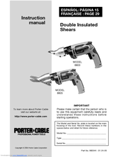 Porter-Cable 6603 Instruction Manual