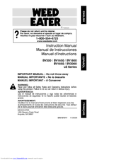 Weed Eater BV1650, BV1800, BV1850, BV2000 Instruction Manual