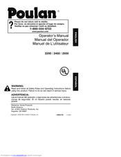 Poulan Pro 530087722 Operator's Manual
