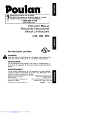 Poulan Pro 530086526 Instruction Manual