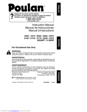 Poulan Pro 1950 / 1975 / 2050 / 2055 / 20752150 Instruction Manual