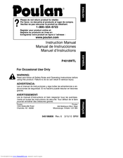 Poulan Pro 952802143 Instruction Manual
