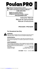 Poulan Pro 966557901 Instruction Manual