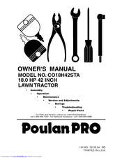 Poulan Pro AG185H42STA Owner's Manual