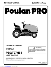 Poulan Pro PBGT27H54 Operator's Manual